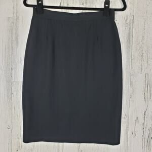 Ann Freedberg Black Elisa Lined Straight, Pencil Skirt Women's Size 8